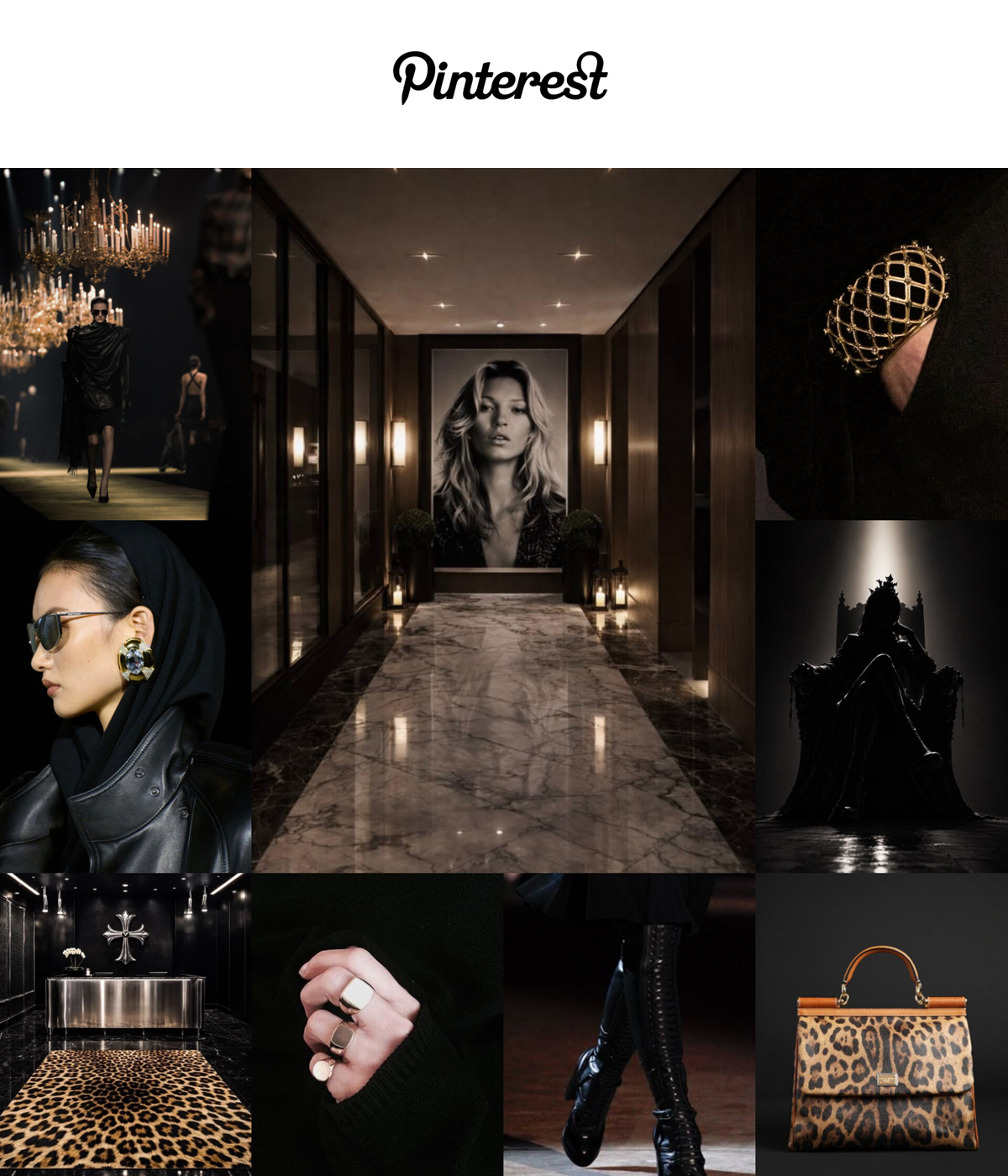 Beauty archetypes Royal Ethereal King. Sunless Bourgeoisie, modern dark royalty in an original Saint Laurent moodboard.